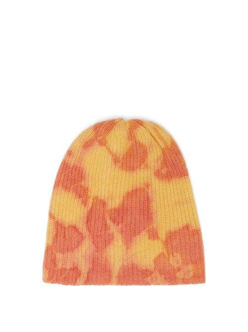 Matchesfashion.com The Elder Statesman - Hot Dye Tie-dye Cashmere Beanie Hat - Womens - Yellow Multi