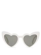 Matchesfashion.com Saint Laurent - Loulou Heart Shaped Acetate Sunglasses - Womens - White