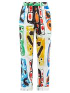 Matchesfashion.com Charles Jeffrey Loverboy - Chromo-print Straight-leg Jeans - Mens - White Multi