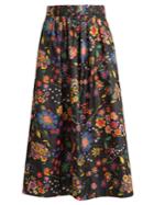 Tibi Floral-print Shell Skirt