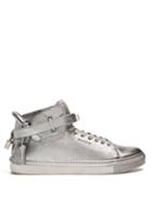 Matchesfashion.com Buscemi - 100mm High Top Leather Trainers - Mens - Silver
