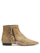 Matchesfashion.com Isabel Marant - Dawie Python Print Leather Ankle Boots - Womens - Cream Multi