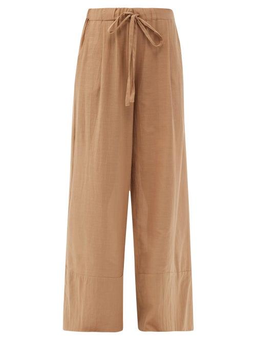 Matchesfashion.com Loup Charmant - Olympia Organic-cotton Palazzo Trousers - Womens - Camel