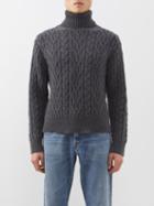 Nili Lotan - Gio Cable-knit Roll-neck Cashmere Sweater - Mens - Grey