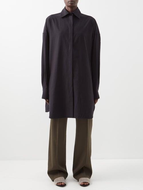 Raey - Oversized Lyocell-blend Shirt - Womens - Black