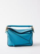 Loewe - Puzzle Mini Leather Cross-body Bag - Womens - Blue