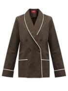 Matchesfashion.com F.r.s - For Restless Sleepers - Ate Piped Double-breasted Cotton Jacket - Womens - White Multi