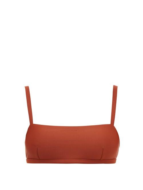 Matchesfashion.com Matteau - The Square Crop Bikini Top - Womens - Dark Red