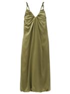 Matchesfashion.com Dodo Bar Or - Libi Ruched Silk-satin Dress - Womens - Khaki