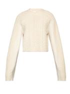 Matchesfashion.com Chlo - Cropped Cable Knit Sweater - Womens - Ivory