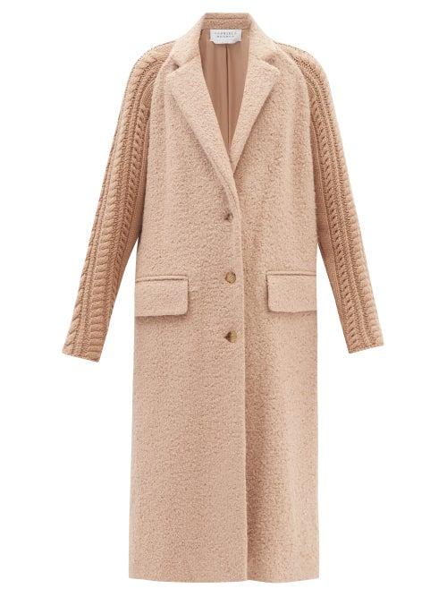 Gabriela Hearst - Charles Cable Knit-sleeves Boucl Coat - Womens - Camel