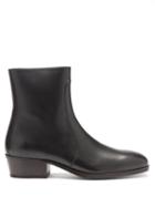 Mens Shoes Lemaire - Zipped Leather Boots - Mens - Black
