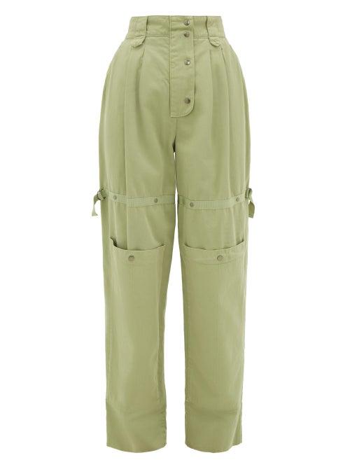Matchesfashion.com Etro - Margherita Cargo-pocket Cotton-canvas Trousers - Womens - Green Multi
