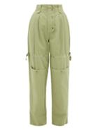 Matchesfashion.com Etro - Margherita Cargo-pocket Cotton-canvas Trousers - Womens - Green Multi