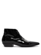 Matchesfashion.com Saint Laurent - Jonas Patent Leather Ankle Boots - Womens - Black
