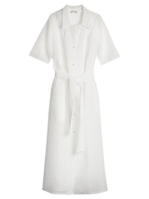 Raey Sheer Gingham Shirtdress