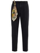 Matchesfashion.com White Sand - Mid Rise Washed Cotton Blend Chinos - Mens - Black