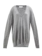 Raey - Slouchy V-neck Merino-wool Sweater - Womens - Grey