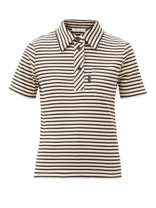 Matchesfashion.com See By Chlo - Striped Cotton-jersey Polo Shirt - Womens - Black Multi