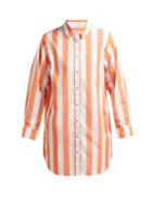 Matchesfashion.com Mara Hoffman - Bennett Striped Cotton Shirt - Womens - Orange White