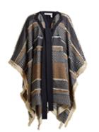 See By Chloé Contrast-panel Striped Woven Poncho