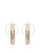 Matchesfashion.com Rosantica By Michela Panero - Sublime Crystal Embellished Tassel Hoop Earrings - Womens - Multi