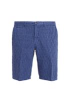 Altea Striped Straight-leg Cotton And Linen-blend Shorts
