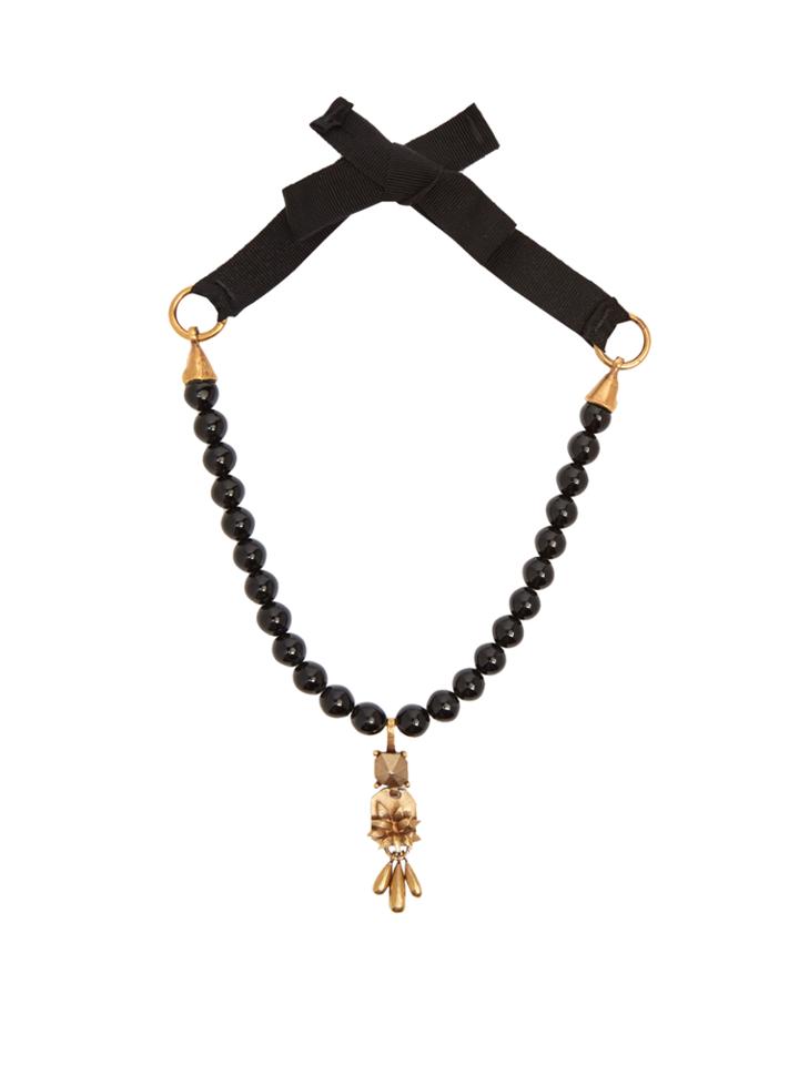 Valentino Floral Rockstud-pendant Beaded Necklace