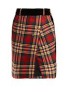 Alexandre Vauthier Tartan Wool Wrap Mini Skirt