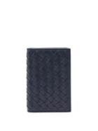 Matchesfashion.com Bottega Veneta - Full Intrecciato Folded Cardholder - Mens - Navy