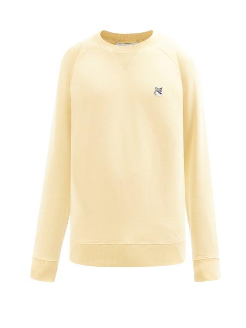 Maison Kitsun - Fox Head-patch Cotton-jersey Sweatshirt - Mens - Light Orange