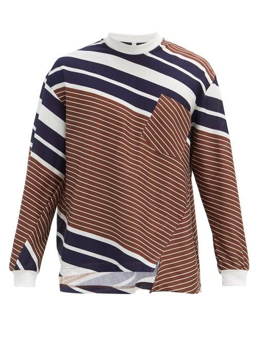 Matchesfashion.com Noma T.d. - Twisted-seam Long-sleeve Striped-jersey T-shirt - Mens - Brown