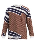 Matchesfashion.com Noma T.d. - Twisted-seam Long-sleeve Striped-jersey T-shirt - Mens - Brown