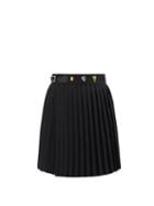 Ladies Rtw Charles Jeffrey Loverboy - Buckled Pleated Wool-twill Kilt Skirt - Womens - Black