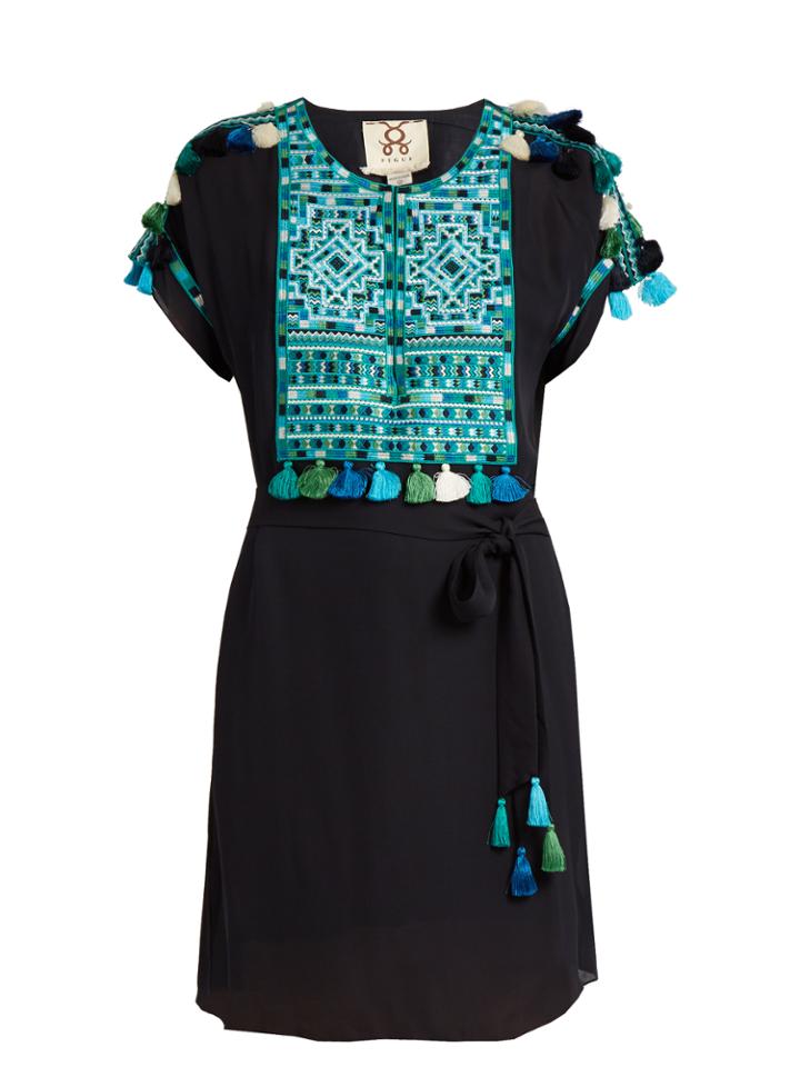 Figue Naya Embroidered Silk-georgette Dress