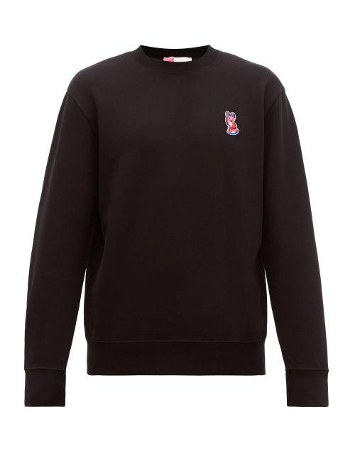 Matchesfashion.com Maison Kitsun - Acide Fox Appliqu Cotton Sweatshirt - Mens - Black
