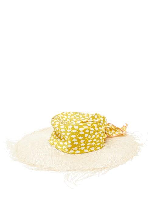 Matchesfashion.com Avenue The Label - Luna Satin-trim Straw Hat - Womens - Yellow