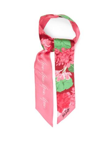 Ladies Accessories Gucci - X Ken Scott Floral-print Silk Scarf - Womens - Pink Multi