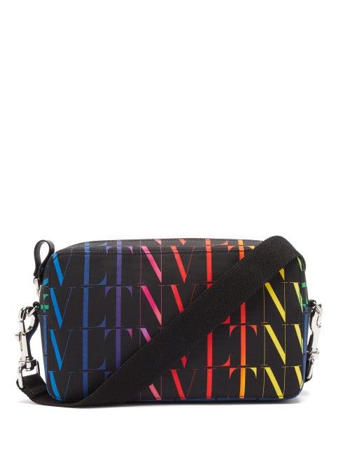 Valentino Garavani - Vltn-print Canvas Cross-body Bag - Mens - Black Multi