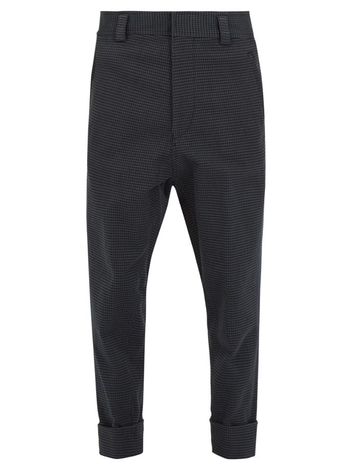 Haider Ackermann Low-rise Hound's-tooth Wool-blend Trousers