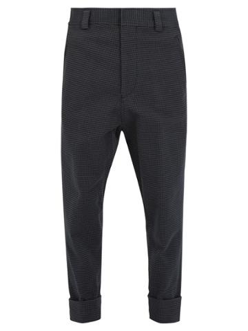 Haider Ackermann Low-rise Hound's-tooth Wool-blend Trousers