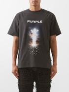 Purple Brand - Night Swim-print Cotton-jersey T-shirt - Mens - Black Multi