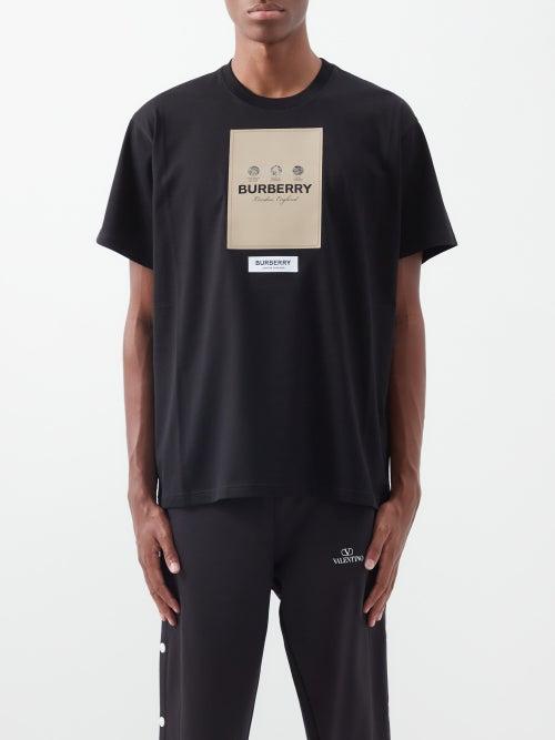 Burberry - Logo-patch Cotton-jersey T-shirt - Mens - Black