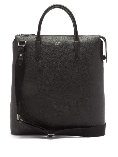 Matchesfashion.com Smythson - Ludlow Grained-leather Tote Bag - Mens - Black