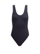 Matchesfashion.com Bottega Veneta - Crinkle Effect Scoop Neck Swimsuit - Womens - Black