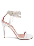 Amina Muaddi - Georgia Crystal-strap Leather Sandals - Womens - White