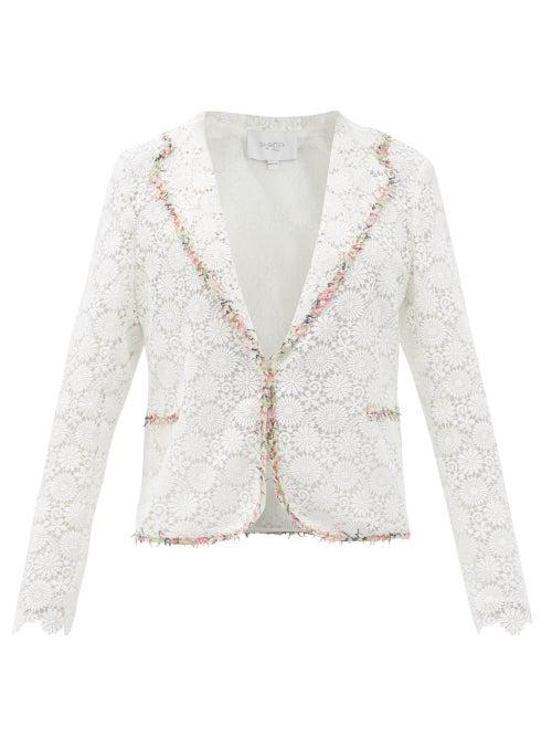 Matchesfashion.com Giambattista Valli - Floral Macram-lace Jacket - Womens - White