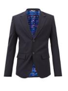 Valentino - Wool-blend Twill Suit Jacket - Mens - Navy