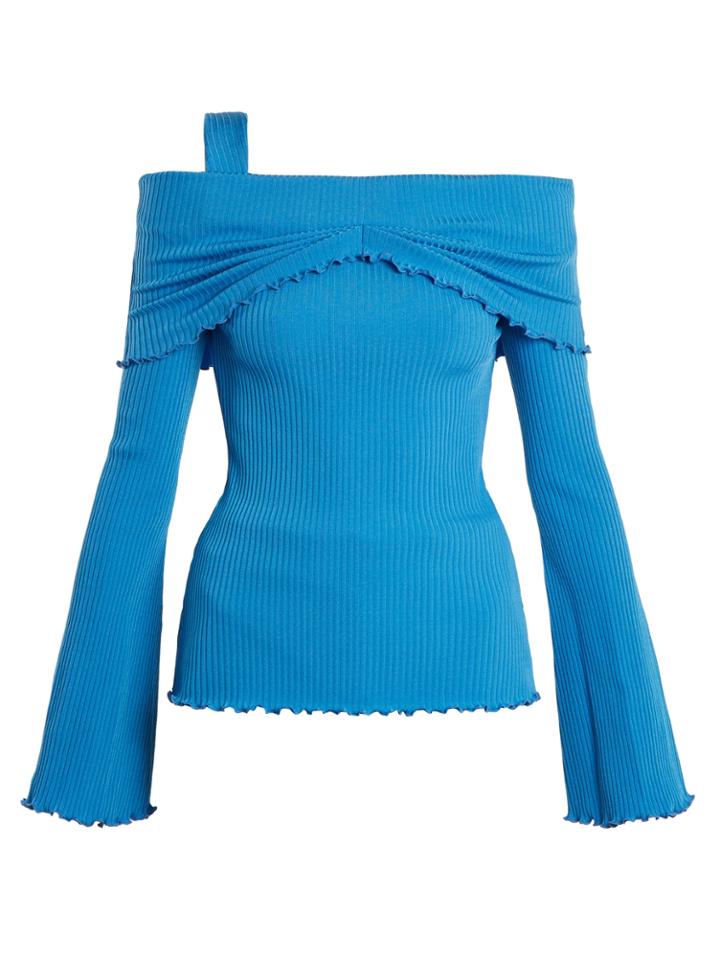 Ellery Limozeen Off-the-shoulder Ribbed Top