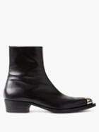 Alexander Mcqueen - Punk Metal-toecap Leather Boots - Mens - Black